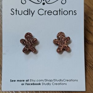 🆕 Studly Creations Christmas gingerbread man earrings